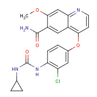 417716-92-8 4-[3-chloro-4-(cyclopropylcarbamoylamino)phenoxy]-7-methoxyquinoline-6-carboxamide chemical structure