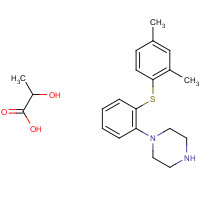 1253056-29-9 1-[2-(2,4-dimethylphenyl)sulfanylphenyl]piperazine;2-hydroxypropanoic acid chemical structure