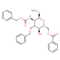 87907-36-6 [(2R,3S,4R,5R,6S)-3-hydroxy-6-methoxy-4-phenylmethoxy-5-(phenylmethoxycarbonylamino)oxan-2-yl]methyl benzoate chemical structure