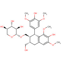 62058-46-2 (2R,3R,4S,5R)-2-[[(1R,2S,3S)-7-hydroxy-1-(4-hydroxy-3,5-dimethoxyphenyl)-3-(hydroxymethyl)-6,8-dimethoxy-1,2,3,4-tetrahydronaphthalen-2-yl]methoxy]oxane-3,4,5-triol chemical structure