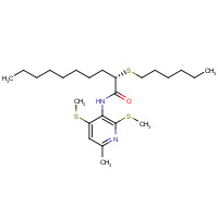 135025-12-6 (2S)-2-hexylsulfanyl-N-[6-methyl-2,4-bis(methylsulfanyl)pyridin-3-yl]decanamide chemical structure
