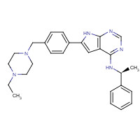 1155336-34-7 6-[4-[(4-ethylpiperazin-1-yl)methyl]phenyl]-N-[(1S)-1-phenylethyl]-7H-pyrrolo[2,3-d]pyrimidin-4-amine chemical structure