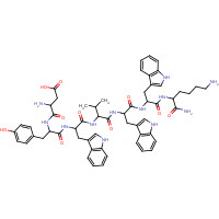 135306-85-3 3-amino-4-[[1-[[1-[[1-[[1-[[1-[(1,6-diamino-1-oxohexan-2-yl)amino]-3-(1H-indol-3-yl)-1-oxopropan-2-yl]amino]-3-(1H-indol-3-yl)-1-oxopropan-2-yl]amino]-3-methyl-1-oxobutan-2-yl]amino]-3-(1H-indol-3-yl)-1-oxopropan-2-yl]amino]-3-(4-hydroxyphenyl)-1-oxopropan-2-yl]amino]-4-oxobutanoic acid chemical structure
