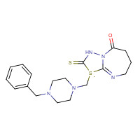 450346-85-7 3-[(4-benzylpiperazin-1-yl)methyl]-2-thioxo-2,3,6,7-tetrahydro-[1,3,4]thiadiazolo[3,2-a][1,3]diazepin-8(SH)-one chemical structure