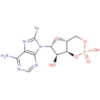 50816-76-7 (4aR,6R,7R,7aS)-6-(6-amino-8-tritiopurin-9-yl)-2-hydroxy-2-oxo-4a,6,7,7a-tetrahydro-4H-furo[3,2-d][1,3,2]dioxaphosphinin-7-ol chemical structure