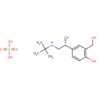 148563-16-0 4-[(1R)-2-(tert-butylamino)-1-hydroxyethyl]-2-(hydroxymethyl)phenol;sulfuric acid chemical structure