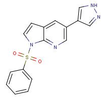 1147998-27-3 1-(benzenesulfonyl)-5-(1H-pyrazol-4-yl)pyrrolo[2,3-b]pyridine chemical structure