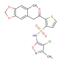 184036-34-8 N-(4-chloro-3-methyl-1,2-oxazol-5-yl)-2-[2-(6-methyl-1,3-benzodioxol-5-yl)acetyl]thiophene-3-sulfonamide chemical structure