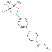 1415794-07-8 1-[4-[4-(4,4,5,5-tetramethyl-1,3,2-dioxaborolan-2-yl)phenyl]piperazin-1-yl]propan-1-one chemical structure