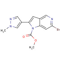 1400287-49-1 methyl 6-bromo-2-(1-methylpyrazol-4-yl)pyrrolo[3,2-c]pyridine-1-carboxylate chemical structure