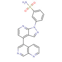 1375143-37-5 3-[4-(1,7-naphthyridin-5-yl)pyrazolo[3,4-b]pyridin-1-yl]benzenesulfonamide chemical structure