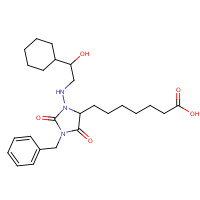 118675-50-6 7-[1-benzyl-3-[(2-cyclohexyl-2-hydroxyethyl)amino]-2,5-dioxoimidazolidin-4-yl]heptanoic acid chemical structure