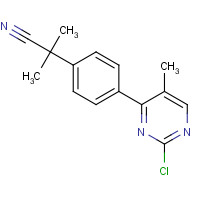 1341200-65-4 2-[4-(2-chloro-5-methylpyrimidin-4-yl)phenyl]-2-methylpropanenitrile chemical structure