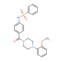 1111536-68-5 N-[4-[4-(2-methoxyphenyl)piperazine-1-carbonyl]phenyl]benzenesulfonamide chemical structure