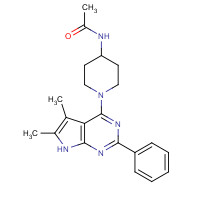 251946-53-9 N-[1-(5,6-dimethyl-2-phenyl-7H-pyrrolo[2,3-d]pyrimidin-4-yl)piperidin-4-yl]acetamide chemical structure
