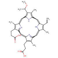 327050-60-2 3-[18-(2-carboxyethyl)-8-ethenyl-13-(1-methoxyethyl)-3,7,12,17-tetramethyl-22,23-dihydroporphyrin-2-yl]propanoic acid chemical structure