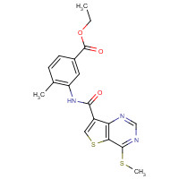 1318242-77-1 ethyl 4-methyl-3-[(4-methylsulfanylthieno[3,2-d]pyrimidine-7-carbonyl)amino]benzoate chemical structure