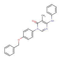 960299-08-5 6-anilino-5-methyl-3-(4-phenylmethoxyphenyl)pyrimidin-4-one chemical structure