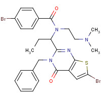545378-27-6 N-[1-(3-benzyl-6-bromo-4-oxothieno[2,3-d]pyrimidin-2-yl)propyl]-4-bromo-N-[2-(dimethylamino)ethyl]benzamide chemical structure