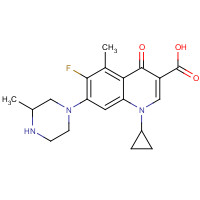 119914-60-2 1-cyclopropyl-6-fluoro-5-methyl-7-(3-methylpiperazin-1-yl)-4-oxoquinoline-3-carboxylic acid chemical structure