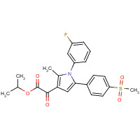 1005451-79-5 propan-2-yl 2-[1-(3-fluorophenyl)-2-methyl-5-(4-methylsulfonylphenyl)pyrrol-3-yl]-2-oxoacetate chemical structure