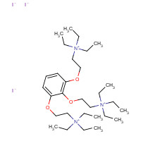 65-29-2 2-[2,3-bis[2-(triethylazaniumyl)ethoxy]phenoxy]ethyl-triethylazanium;triiodide chemical structure