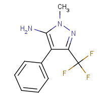 63156-74-1 2-methyl-4-phenyl-5-(trifluoromethyl)pyrazol-3-amine chemical structure