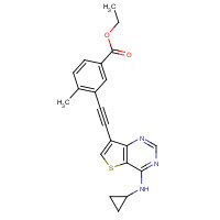 1318126-81-6 ethyl 3-[2-[4-(cyclopropylamino)thieno[3,2-d]pyrimidin-7-yl]ethynyl]-4-methylbenzoate chemical structure