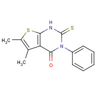 59898-64-5 5,6-dimethyl-3-phenyl-2-sulfanylidene-1H-thieno[2,3-d]pyrimidin-4-one chemical structure