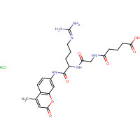 103213-40-7 5-[[2-[[5-(diaminomethylideneamino)-1-[(4-methyl-2-oxochromen-7-yl)amino]-1-oxopentan-2-yl]amino]-2-oxoethyl]amino]-5-oxopentanoic acid;hydrochloride chemical structure