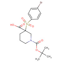 435309-96-9 3-(4-bromophenyl)sulfonyl-1-[(2-methylpropan-2-yl)oxycarbonyl]piperidine-3-carboxylic acid chemical structure