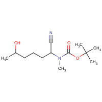 1220510-75-7 tert-butyl N-(1-cyano-5-hydroxyhexyl)-N-methylcarbamate chemical structure