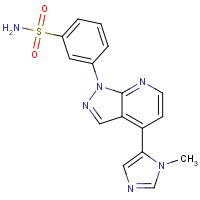 1375143-38-6 3-[4-(3-methylimidazol-4-yl)pyrazolo[3,4-b]pyridin-1-yl]benzenesulfonamide chemical structure