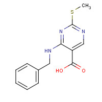 686267-34-5 4-(benzylamino)-2-methylsulfanylpyrimidine-5-carboxylic acid chemical structure