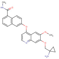 1058137-23-7 6-[7-[(1-aminocyclopropyl)methoxy]-6-methoxyquinolin-4-yl]oxy-N-methylnaphthalene-1-carboxamide chemical structure
