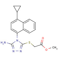 878671-98-8 methyl 2-[[5-amino-4-(4-cyclopropylnaphthalen-1-yl)-1,2,4-triazol-3-yl]sulfanyl]acetate chemical structure