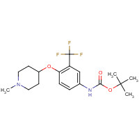 1318242-90-8 tert-butyl N-[4-(1-methylpiperidin-4-yl)oxy-3-(trifluoromethyl)phenyl]carbamate chemical structure