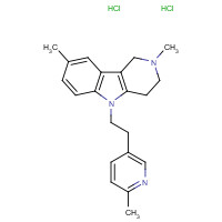 97657-92-6 2,8-dimethyl-5-[2-(6-methylpyridin-3-yl)ethyl]-3,4-dihydro-1H-pyrido[4,3-b]indole;dihydrochloride chemical structure