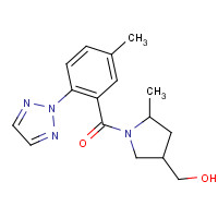 1224433-87-7 [4-(hydroxymethyl)-2-methylpyrrolidin-1-yl]-[5-methyl-2-(triazol-2-yl)phenyl]methanone chemical structure