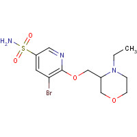 1257045-74-1 5-bromo-6-[(4-ethylmorpholin-3-yl)methoxy]pyridine-3-sulfonamide chemical structure