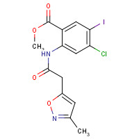 1398335-89-1 methyl 4-chloro-5-iodo-2-[[2-(3-methyl-1,2-oxazol-5-yl)acetyl]amino]benzoate chemical structure