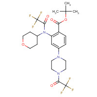 1108746-04-8 tert-butyl 2-[oxan-4-yl-(2,2,2-trifluoroacetyl)amino]-4-[4-(2,2,2-trifluoroacetyl)piperazin-1-yl]benzoate chemical structure