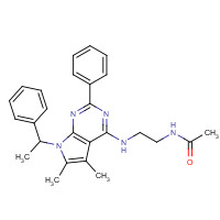 343632-09-7 N-[2-[[5,6-dimethyl-2-phenyl-7-(1-phenylethyl)pyrrolo[2,3-d]pyrimidin-4-yl]amino]ethyl]acetamide chemical structure