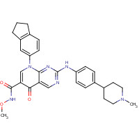 1023276-09-6 8-(2,3-dihydro-1H-inden-5-yl)-N-methoxy-2-[4-(1-methylpiperidin-4-yl)anilino]-5-oxopyrido[2,3-d]pyrimidine-6-carboxamide chemical structure