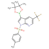 1036027-60-7 1-(4-methylphenyl)sulfonyl-3-(4,4,5,5-tetramethyl-1,3,2-dioxaborolan-2-yl)-5-(trifluoromethyl)pyrrolo[2,3-b]pyridine chemical structure