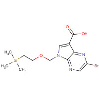 1334674-90-6 2-bromo-5-(2-trimethylsilylethoxymethyl)pyrrolo[2,3-b]pyrazine-7-carboxylic acid chemical structure