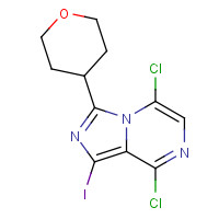 1419223-10-1 5,8-dichloro-1-iodo-3-(oxan-4-yl)imidazo[1,5-a]pyrazine chemical structure