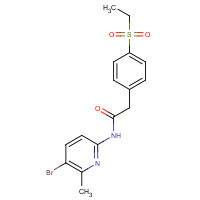 1426804-82-1 N-(5-bromo-6-methylpyridin-2-yl)-2-(4-ethylsulfonylphenyl)acetamide chemical structure