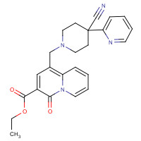 1144505-14-5 ethyl 1-[(4-cyano-4-pyridin-2-ylpiperidin-1-yl)methyl]-4-oxoquinolizine-3-carboxylate chemical structure