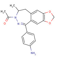 143691-37-6 1-[5-(4-aminophenyl)-8-methyl-8,9-dihydro-[1,3]dioxolo[4,5-h][2,3]benzodiazepin-7-yl]ethanone chemical structure